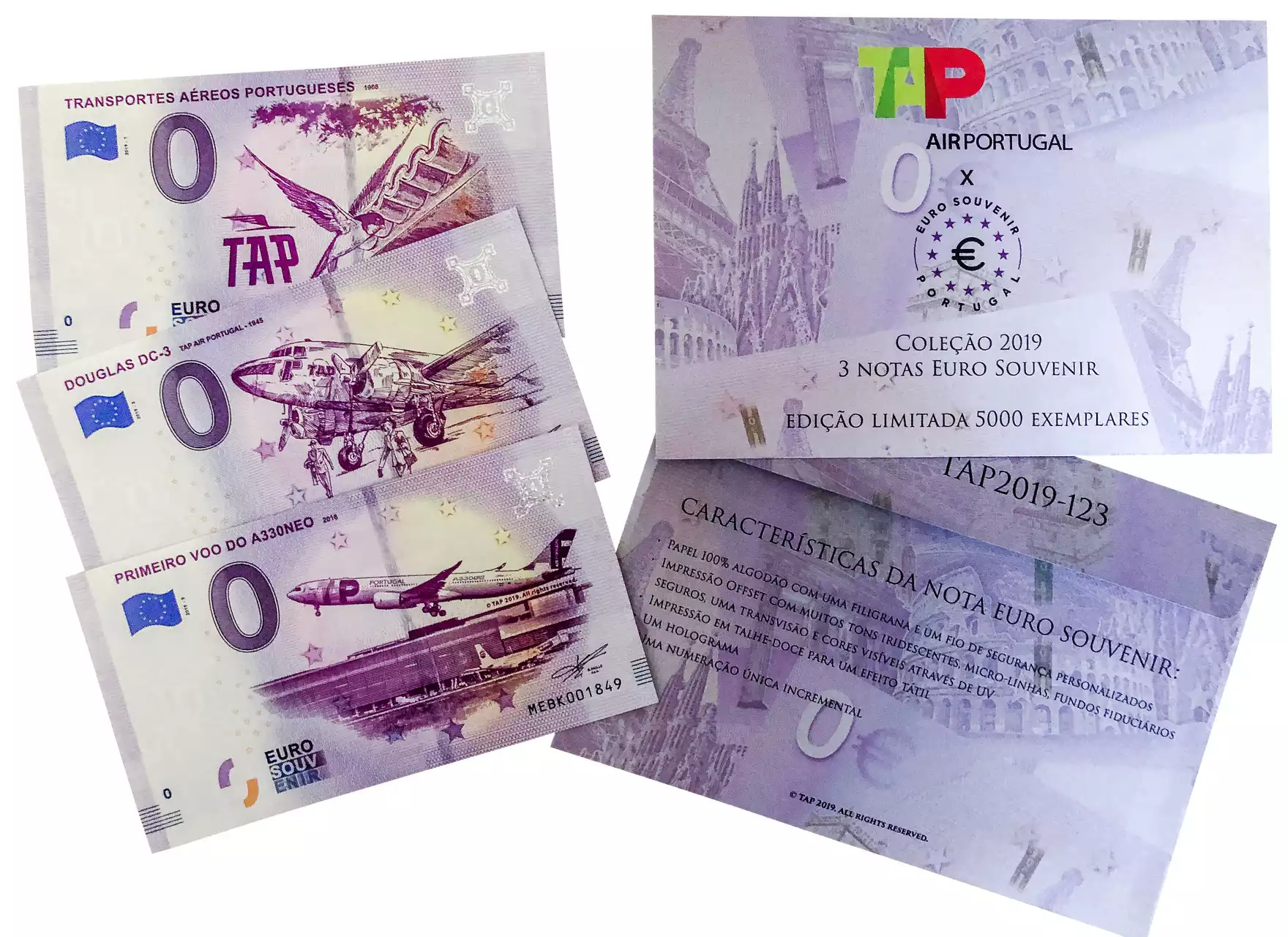 TAP Air Portugal - Conjunto de 3 notas
