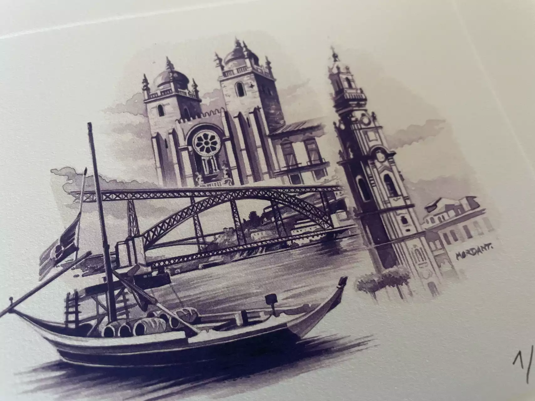 Probedruck "Porto" nummeriert und signiert