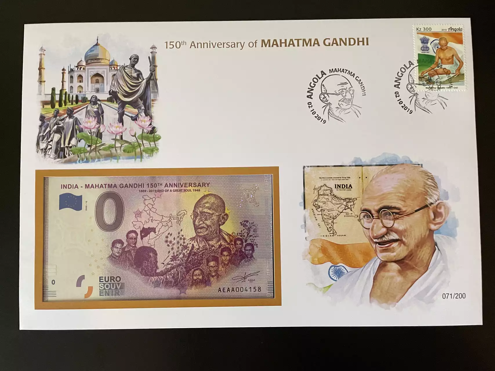 Official Euro Souvenir Cover - Mahatma Gandhi