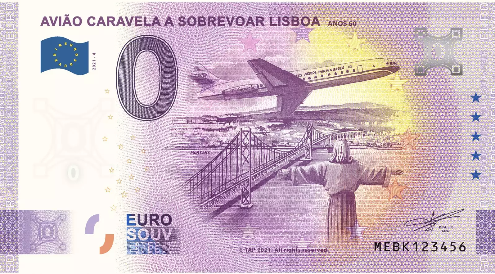 Avião Caravela sobrevoando Lisboa