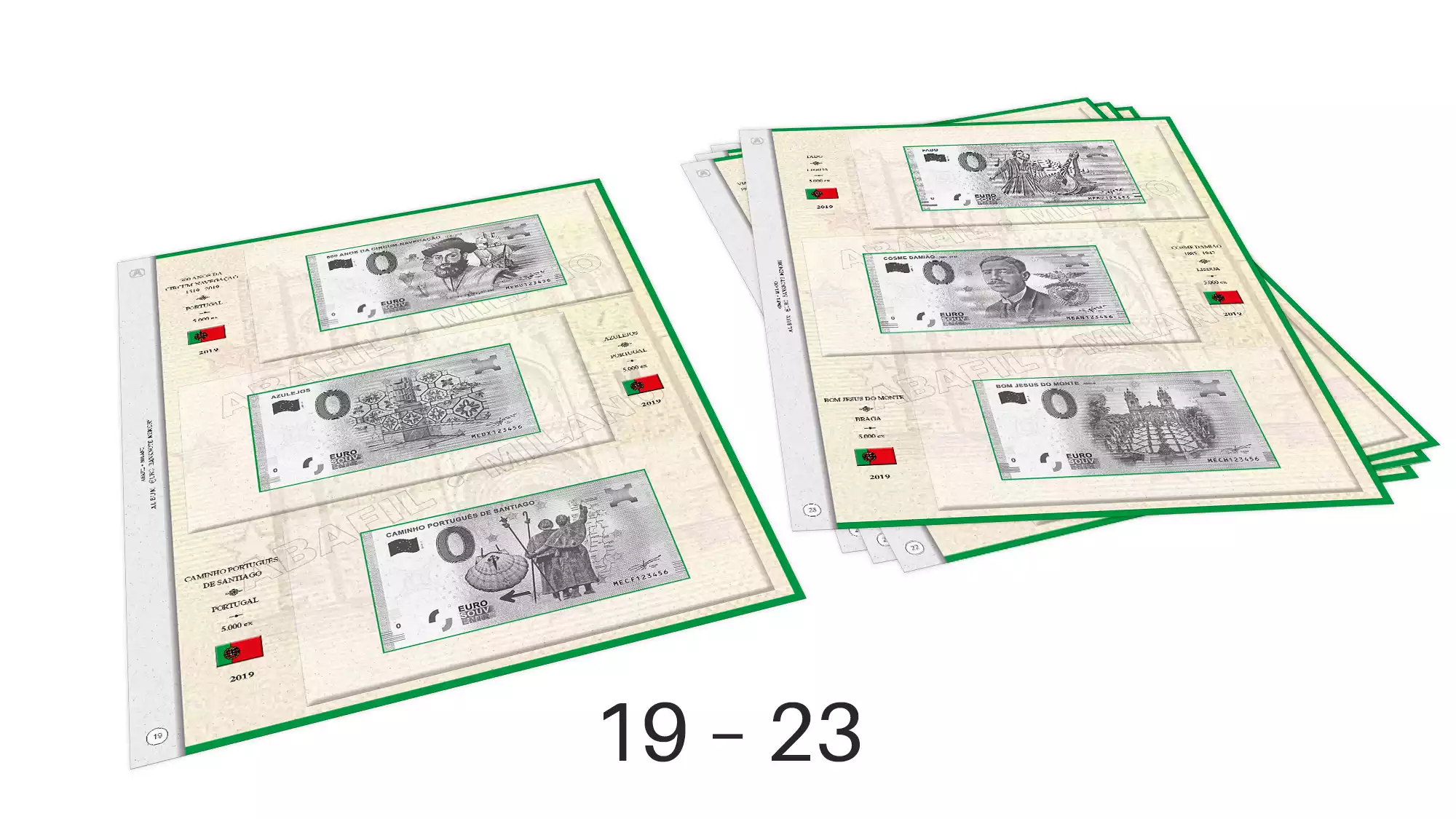 ABAFIL 5 sheets (2/2019) for 0€ Souvenir notes Portugal