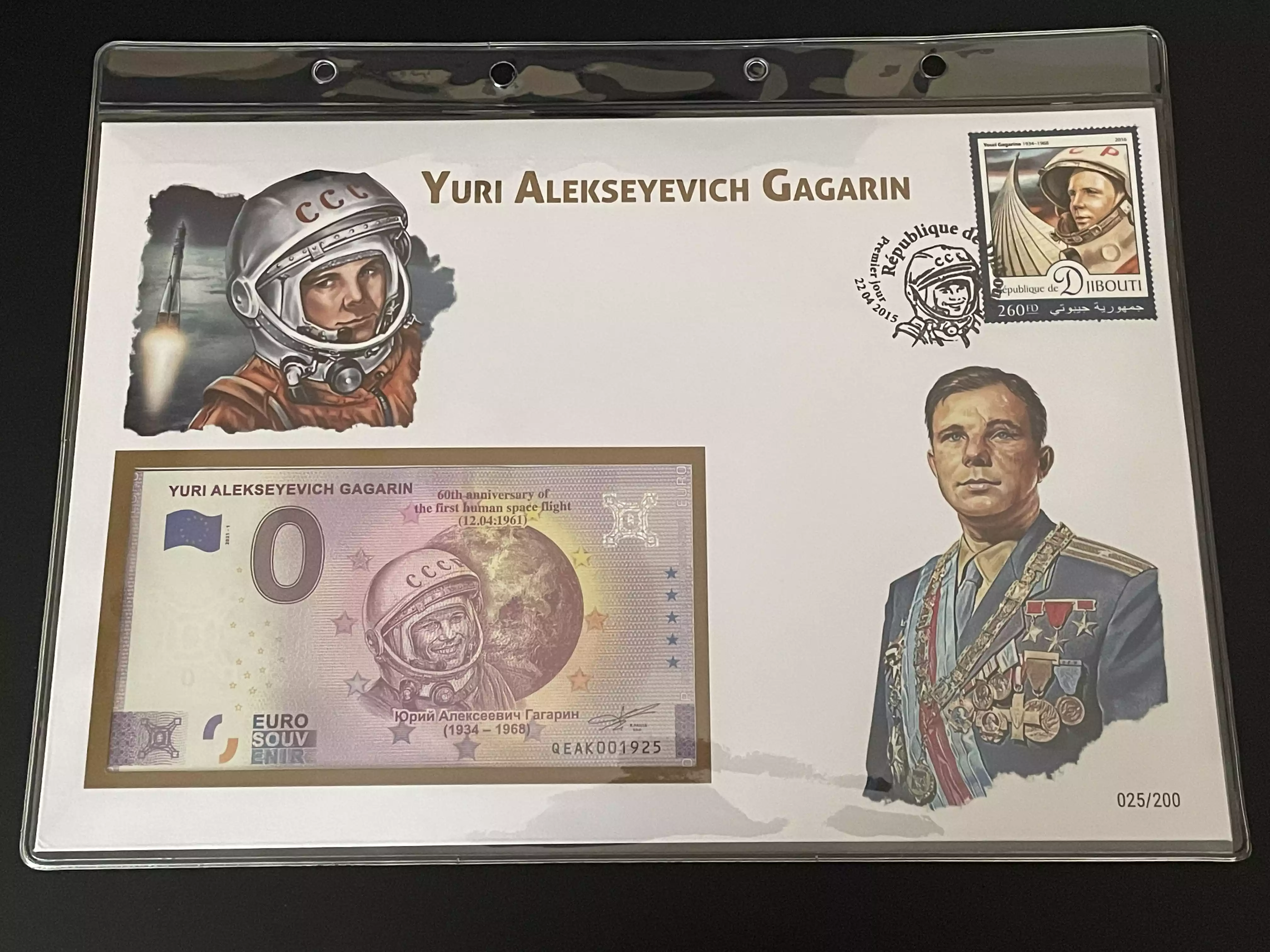 Official Euro Souvenir Cover - Yuri Alekseyevich Gagarin