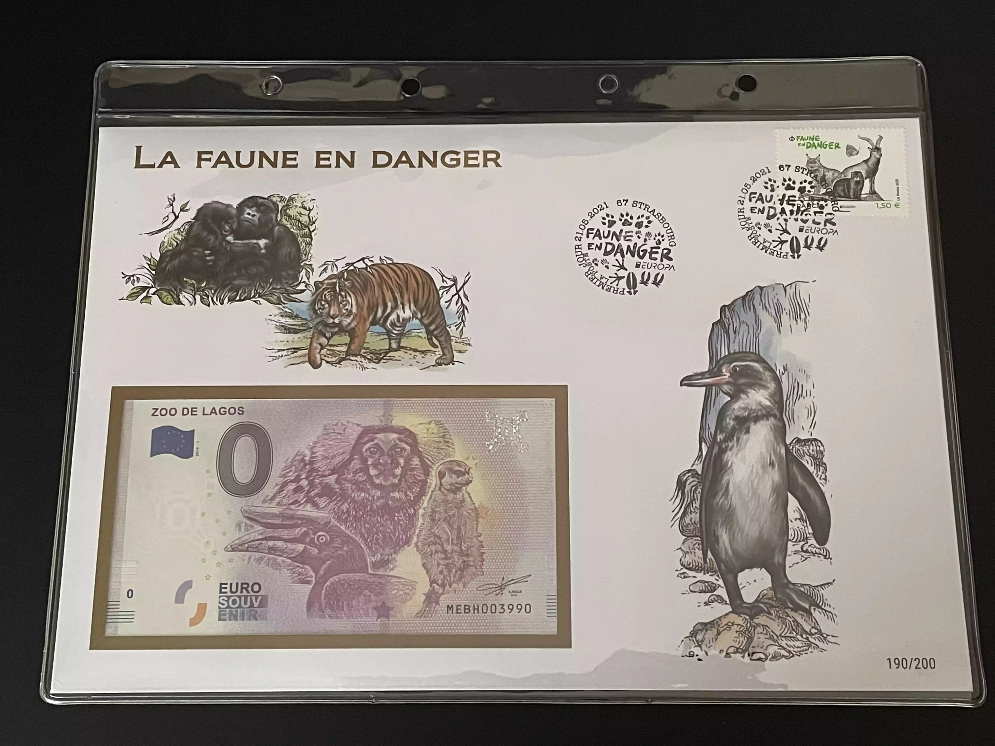 Official Euro Souvenir Cover - Gefährdete Fauna (Strasbourg)