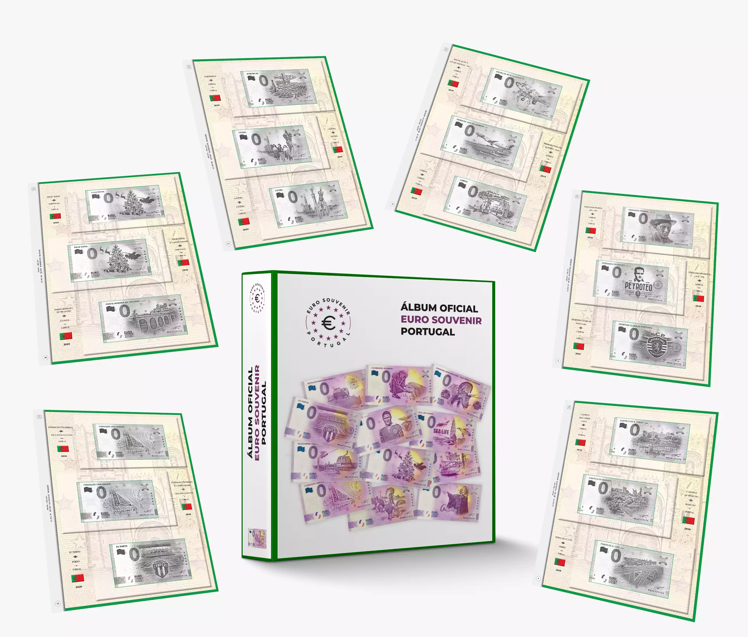 ABAFIL Album com as 57 folhas 2017 -> 2021 para as notas de 0€ Portugueses (II)