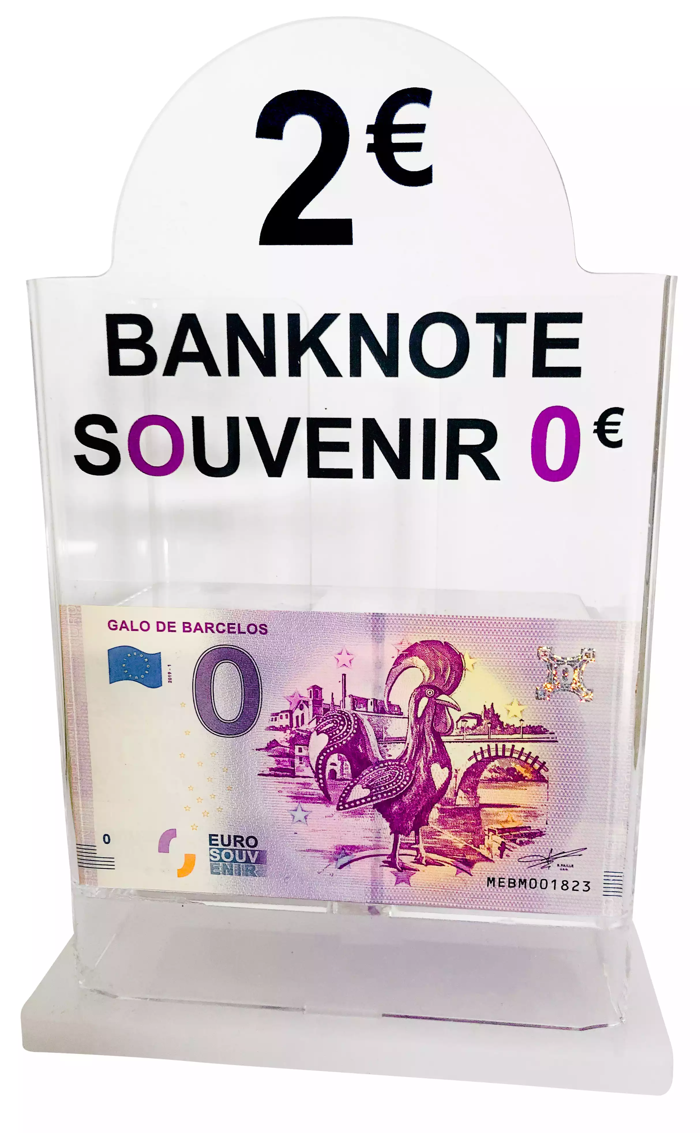 Présentoir de comptoir acrylique 2 €