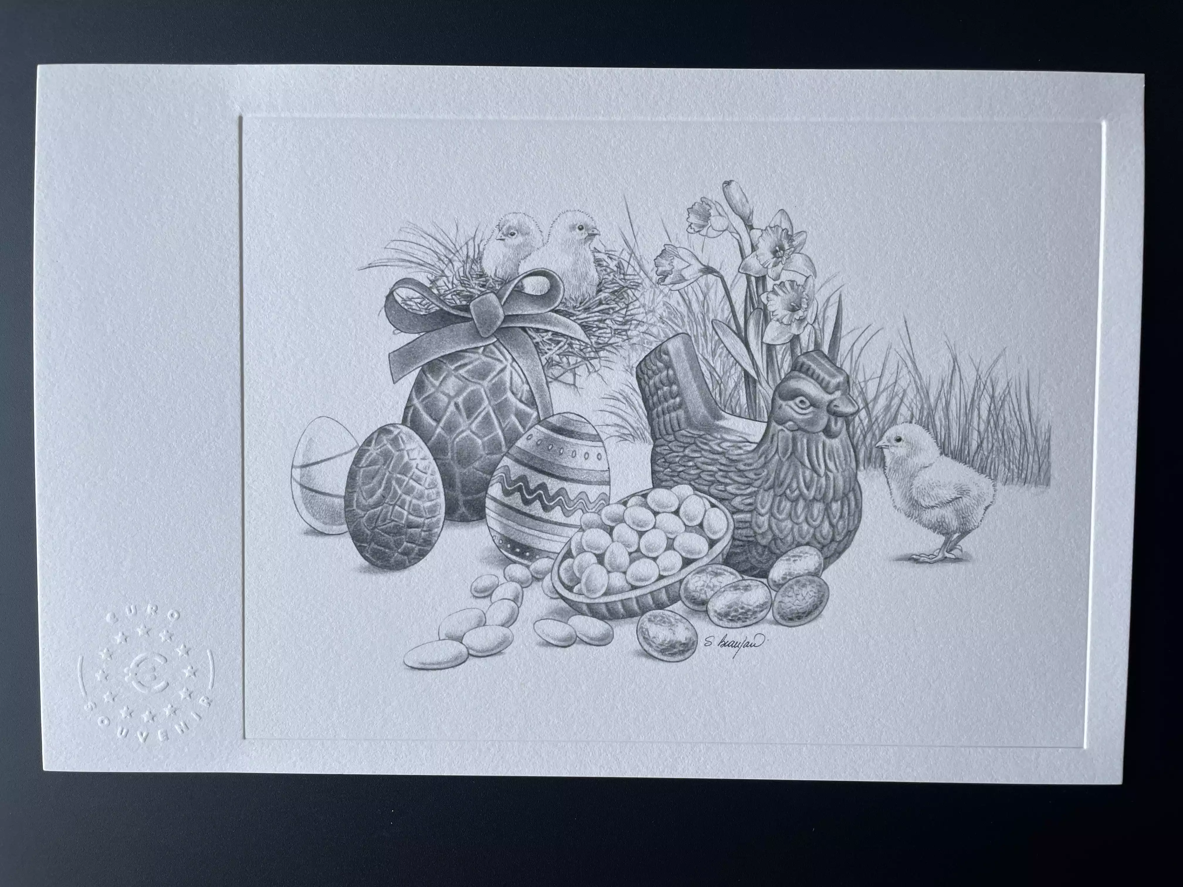Prova de artista "Páscoa / Galinha"
