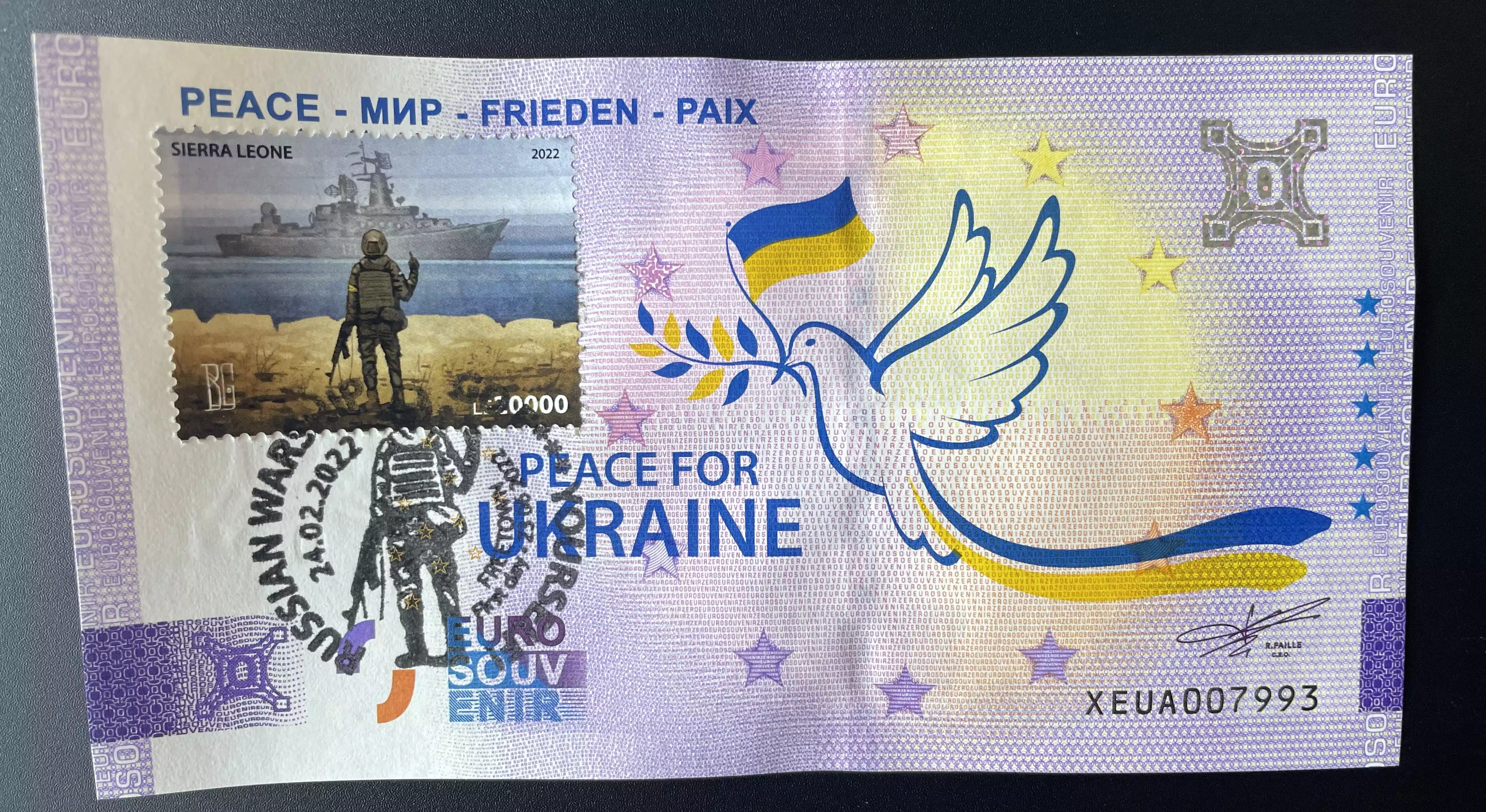 Peace - мир - Frieden - Paix selo e carimbo "Boris Groh Russian Warship"