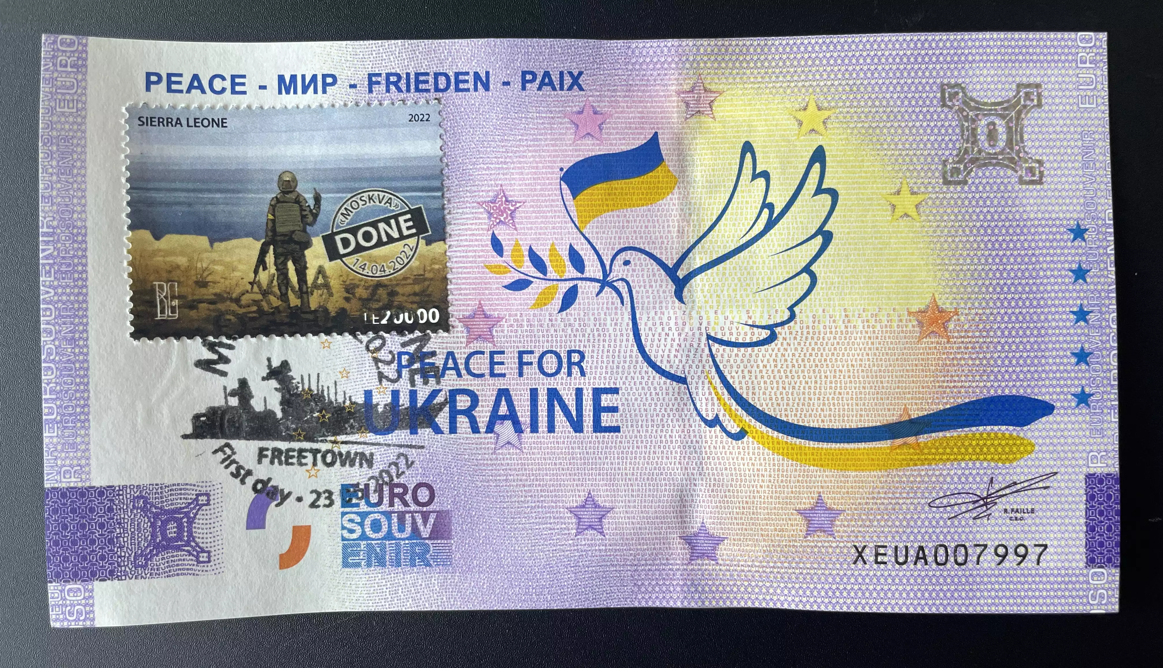 Peace - мир - Frieden - Paix selo e carimbo "Boris Groh Russian Warship DONE"