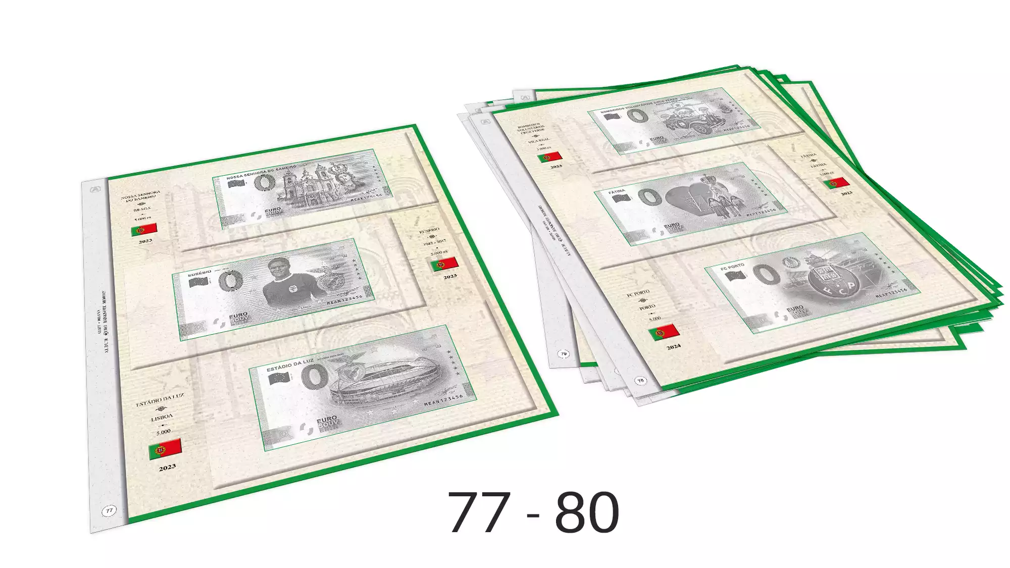 ABAFIL 4 sheets (2/2023 + 1/2024) for 0€ Souvenir notes Portugal