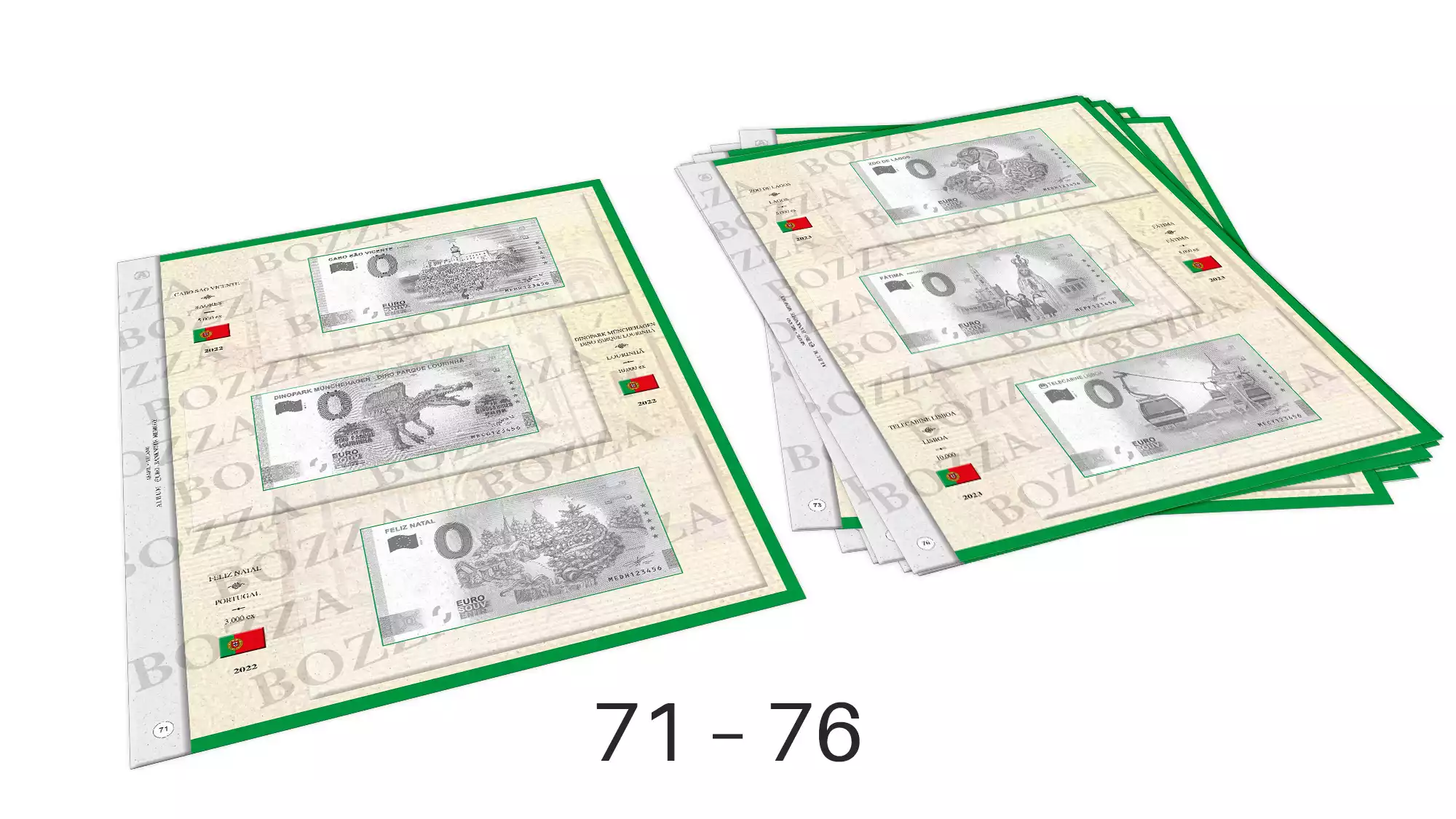 ABAFIL 6 sheets (2/2022 + 1/2023) for 0€ Souvenir notes Portugal